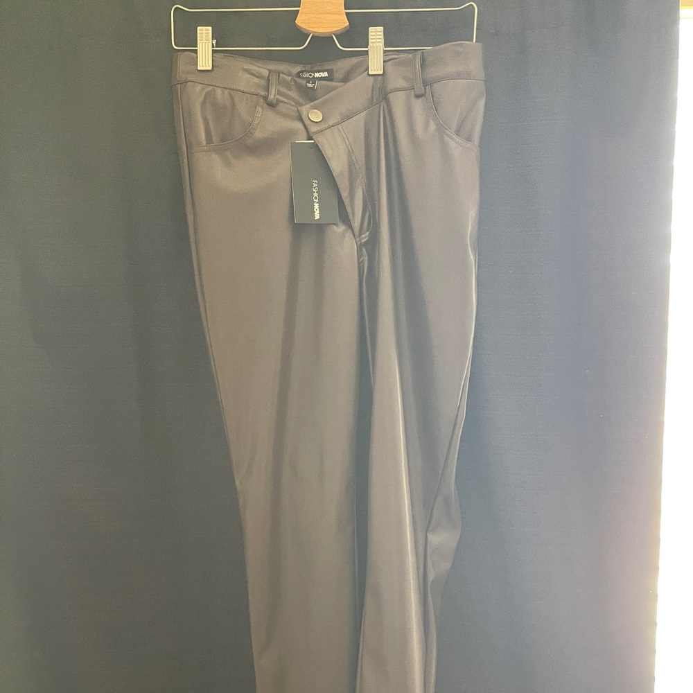 Leather brown pants